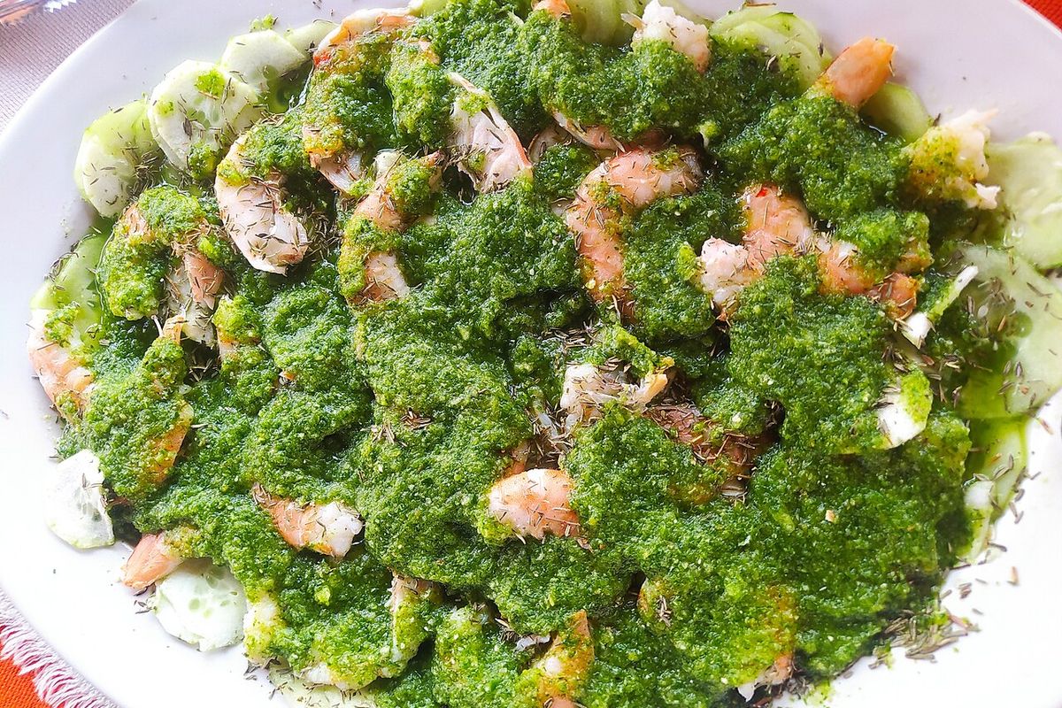Aguachile terminado, listo para servir