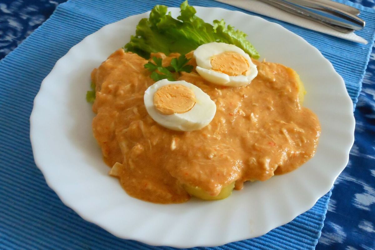 Ají de gallina terminado, listo para servir