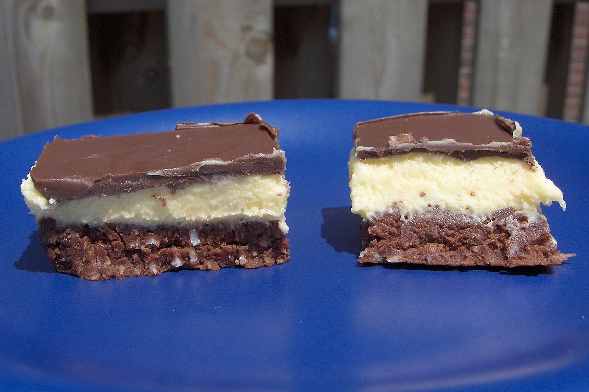 Barritas Nanaimo terminado, listo para servir