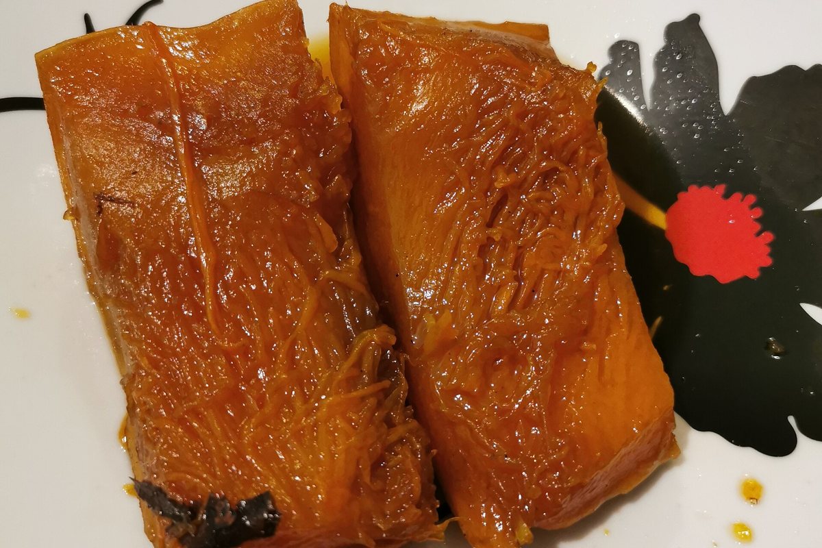 Calabaza en tacha terminado, listo para servir