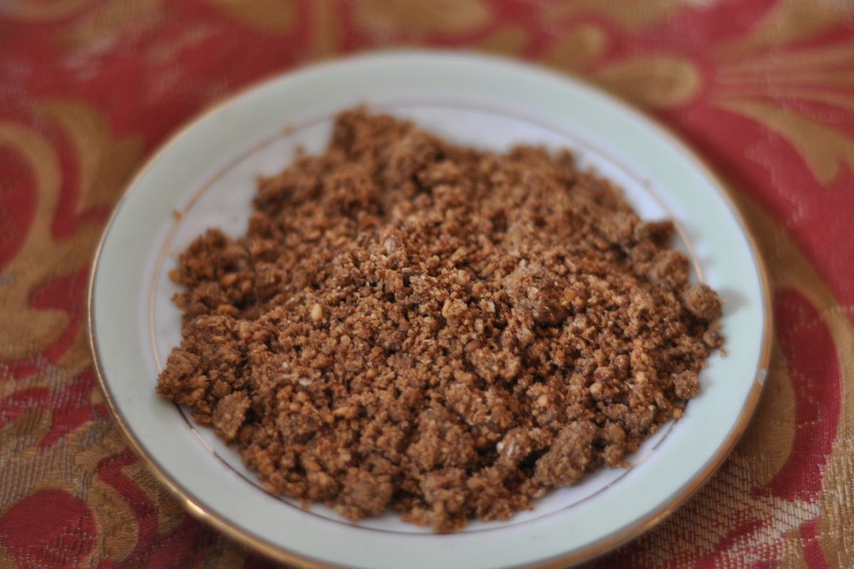 Dukkah terminado, listo para servir