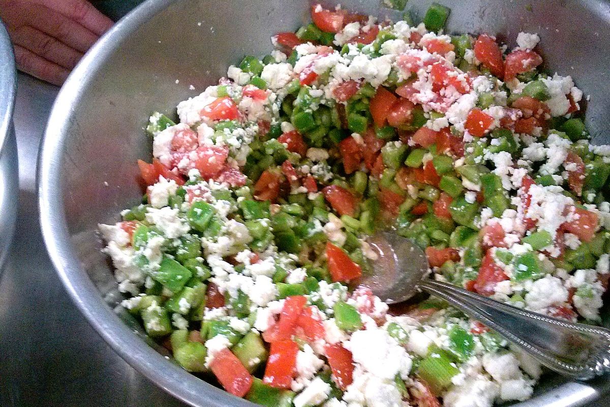 Ensalada de nopales terminado, listo para servir