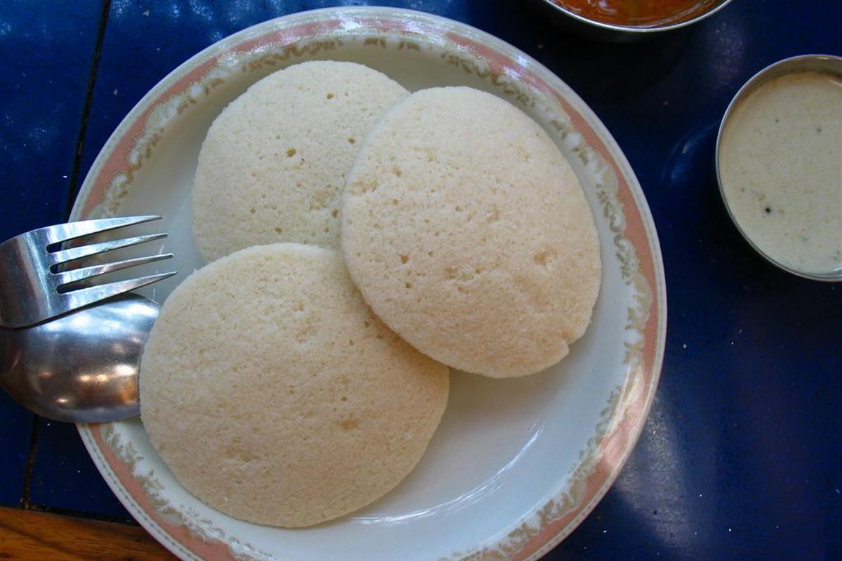 Idli terminado, listo para servir