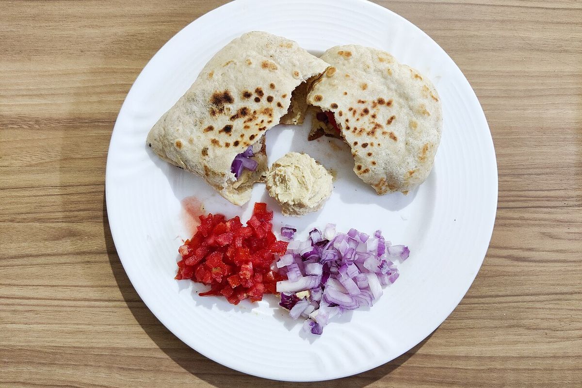 Pan de pita terminado, listo para servir