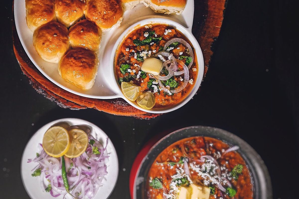 Pav bhaji terminado, listo para servir
