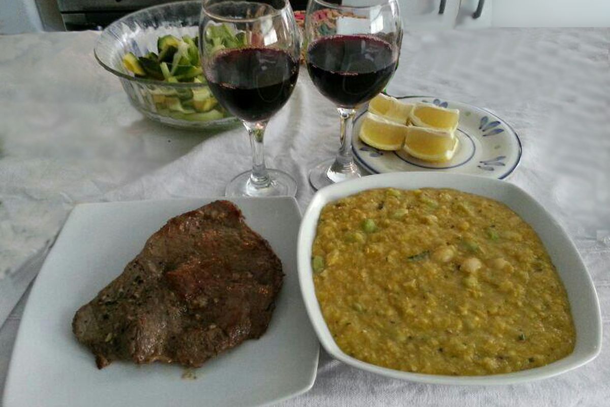 Porotos granados terminado, listo para servir