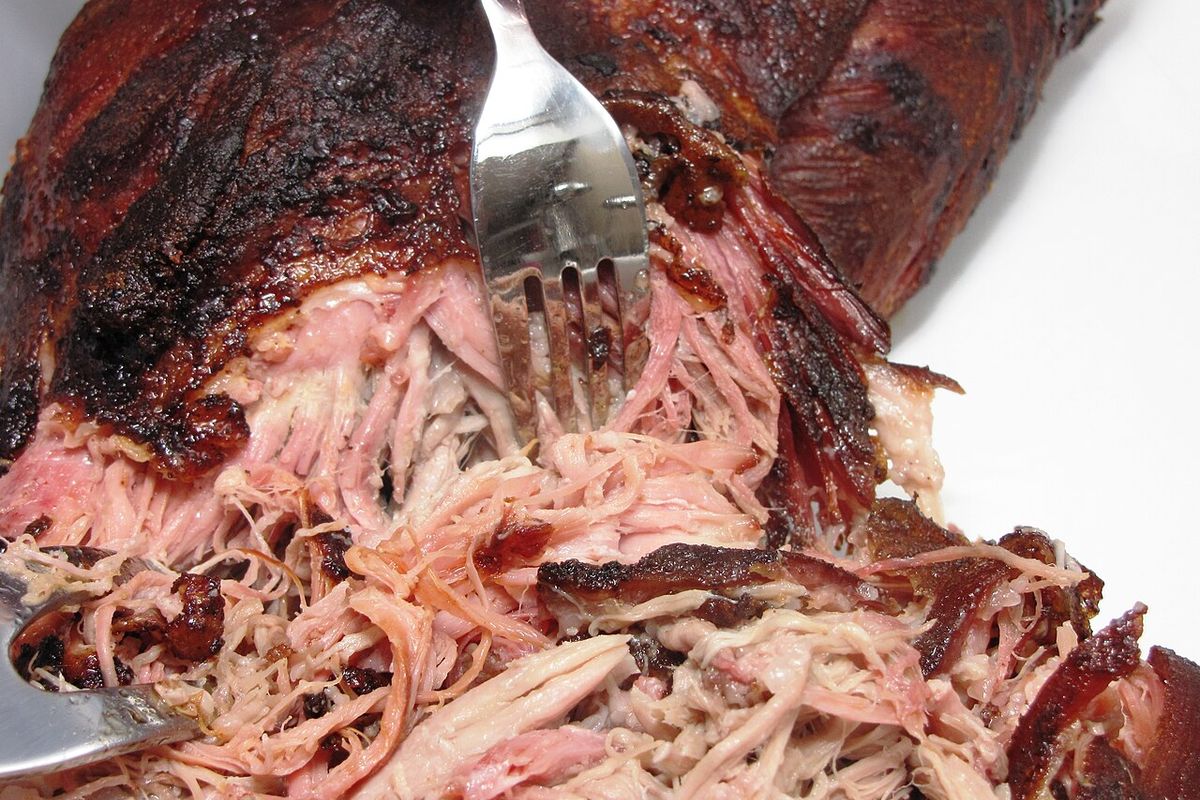 Pulled pork terminado, listo para servir