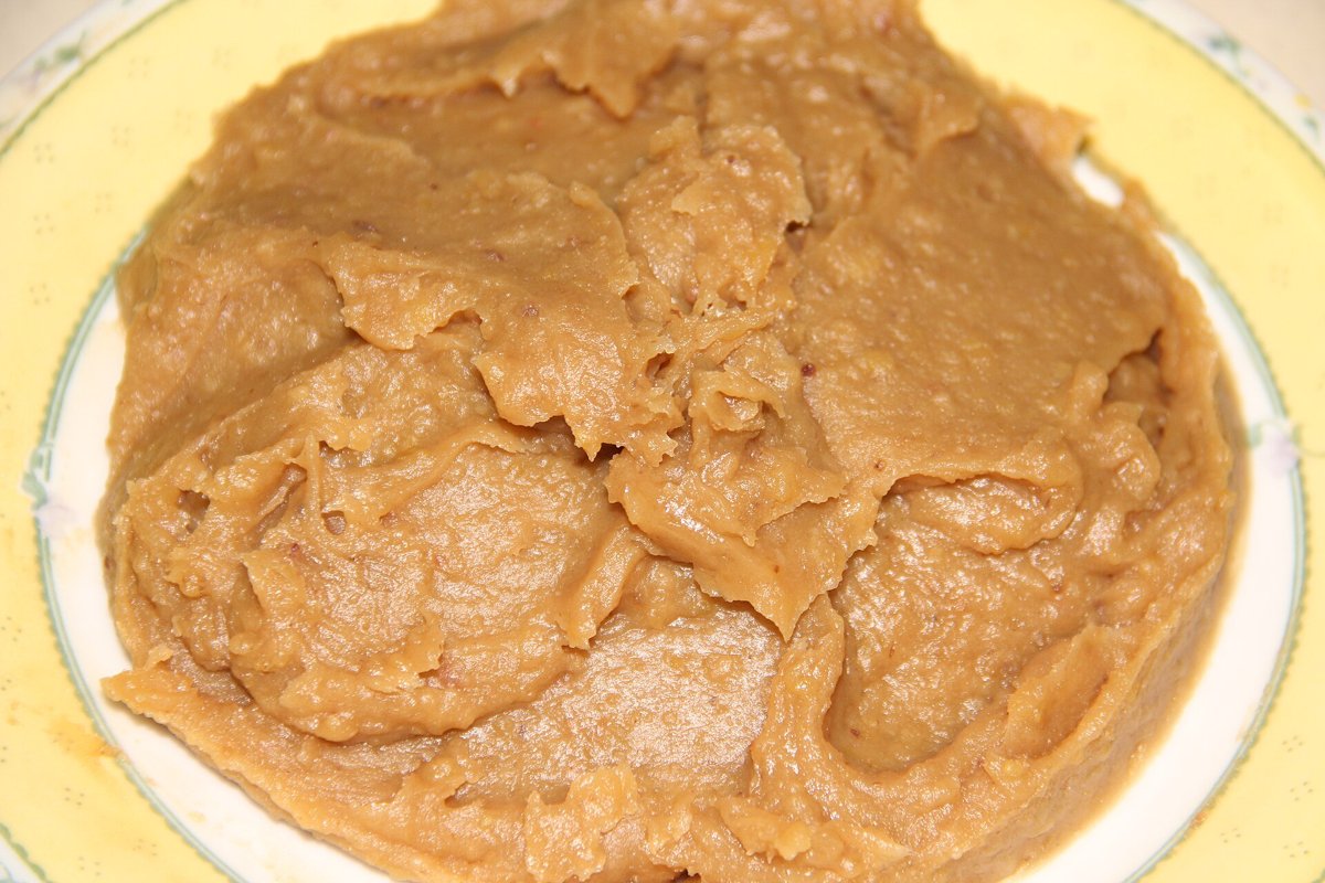 Puré de castañas terminado, listo para servir