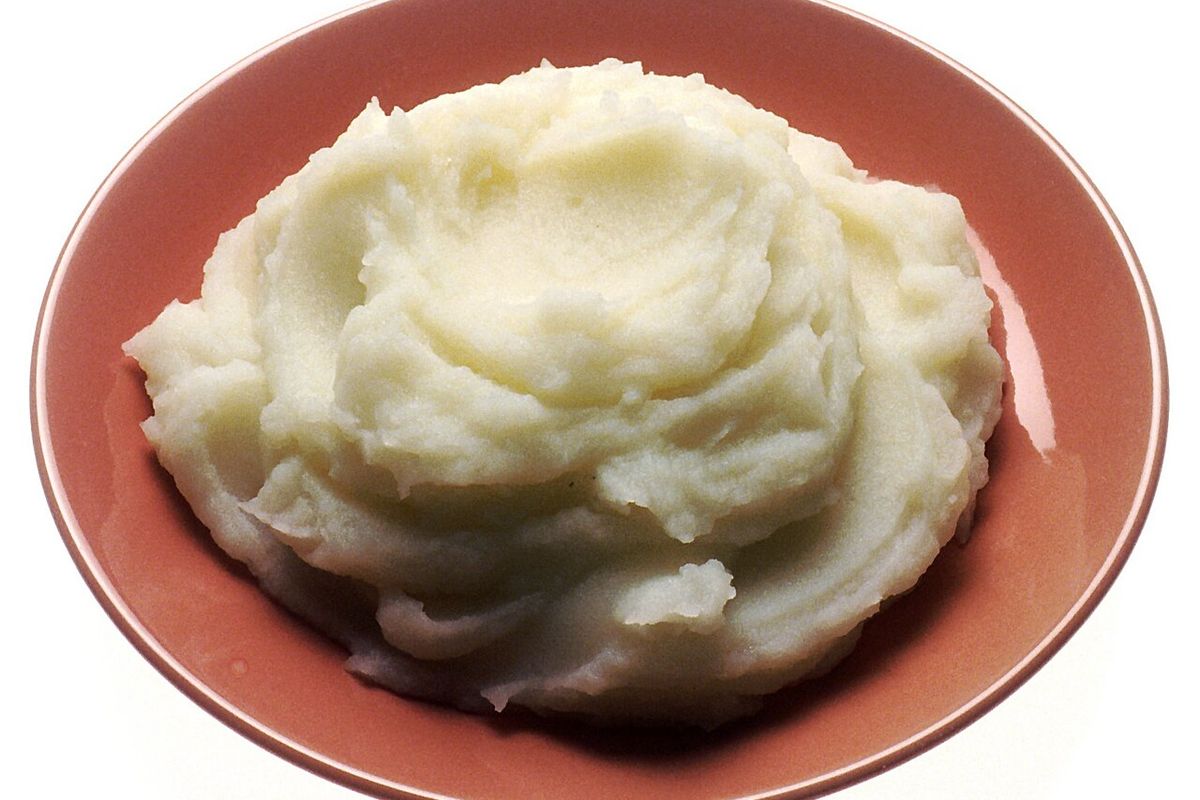 Puré de patatas terminado, listo para servir