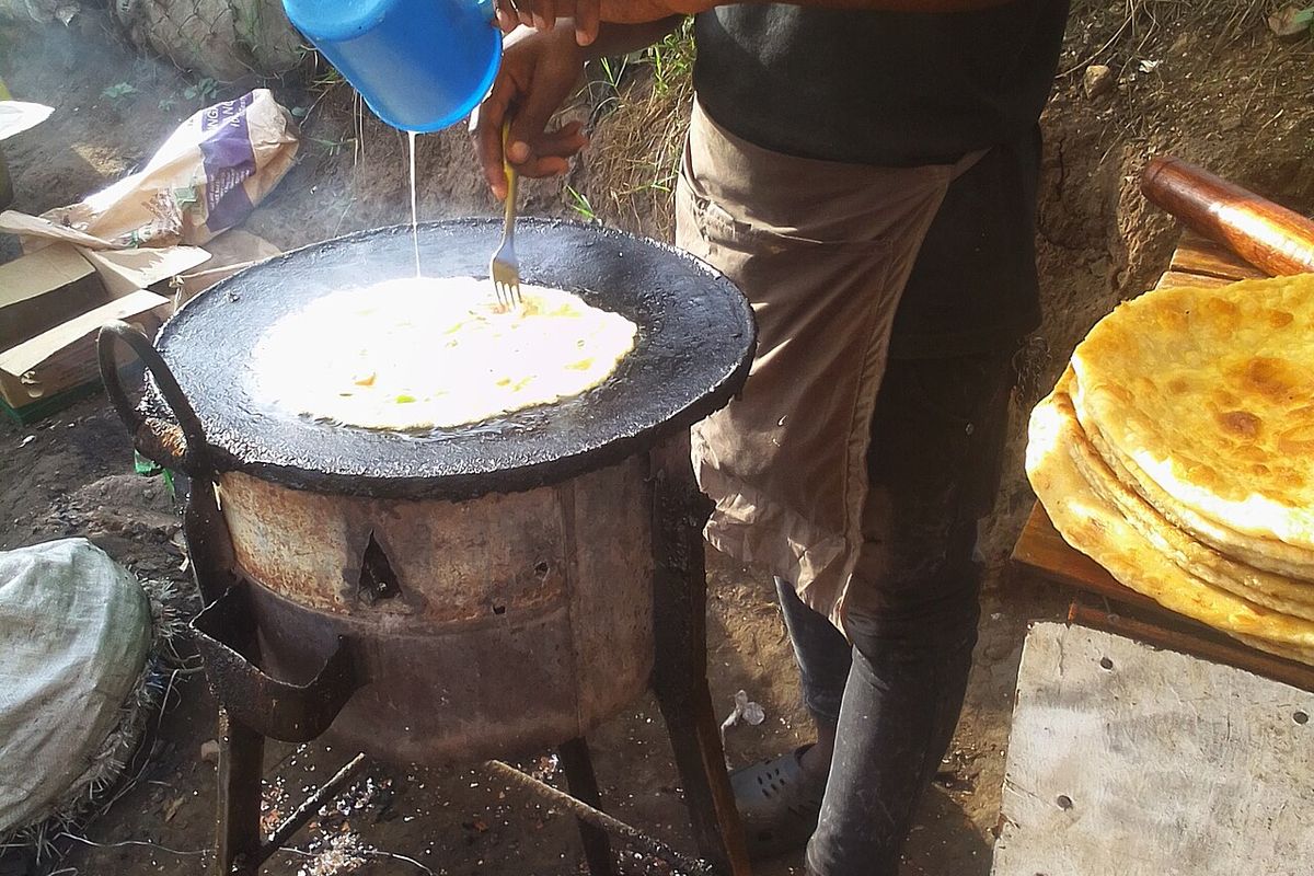 Rolex ugandés terminado, listo para servir