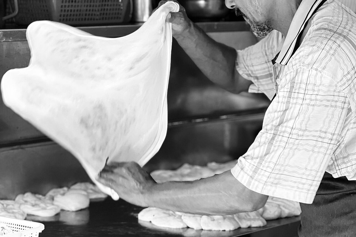 Roti canai terminado, listo para servir