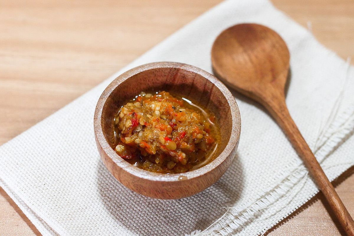 Sambal terminado, listo para servir