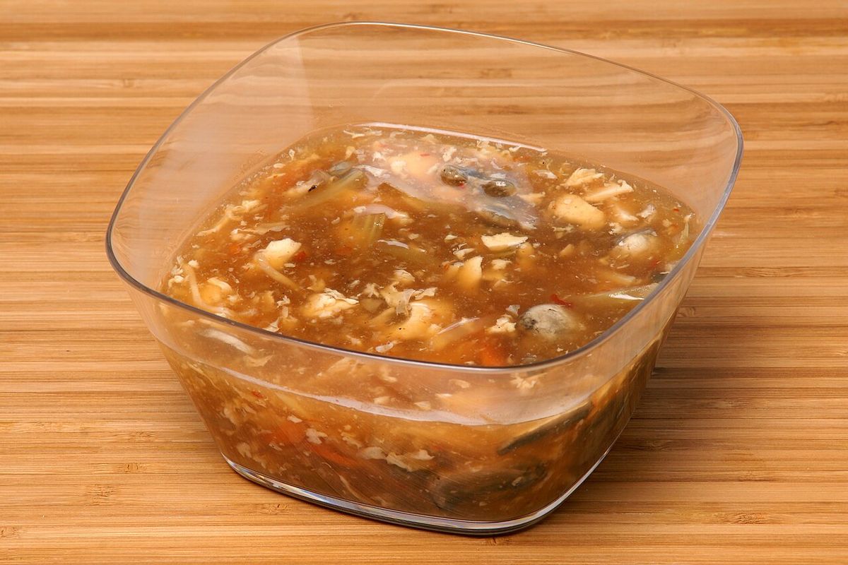 Sopa agripicante terminado, listo para servir