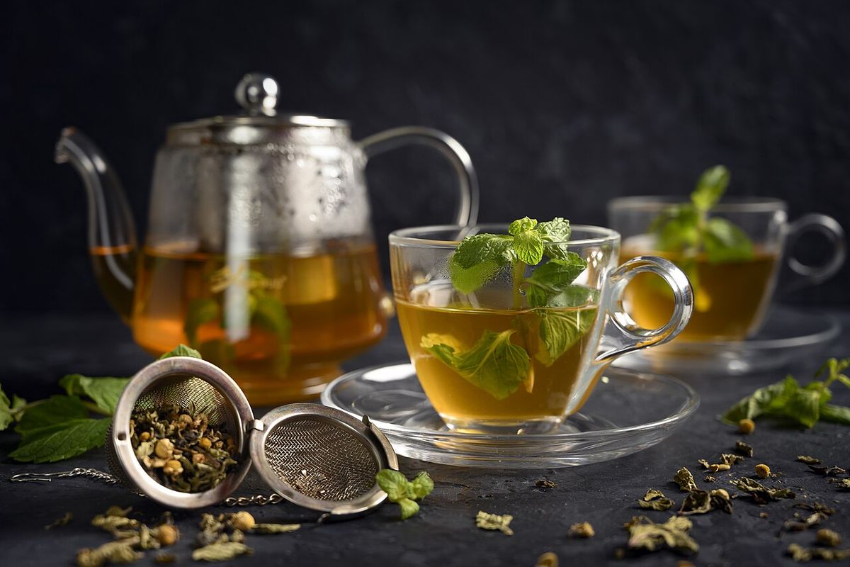 Té moruno terminado, listo para servir