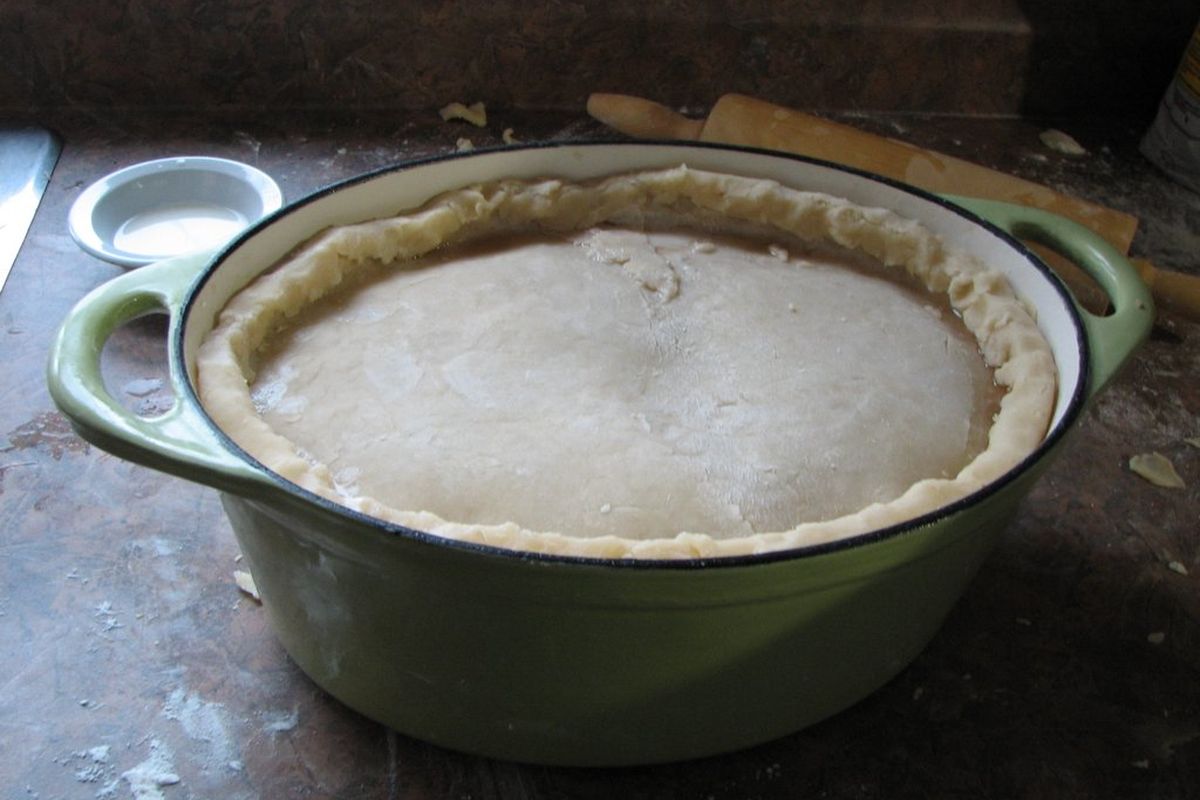 Tourtière terminado, listo para servir