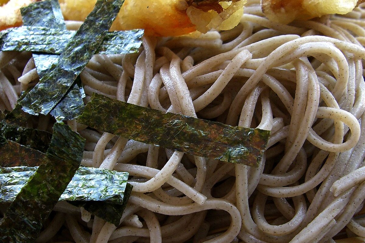 Zaru soba terminado, listo para servir